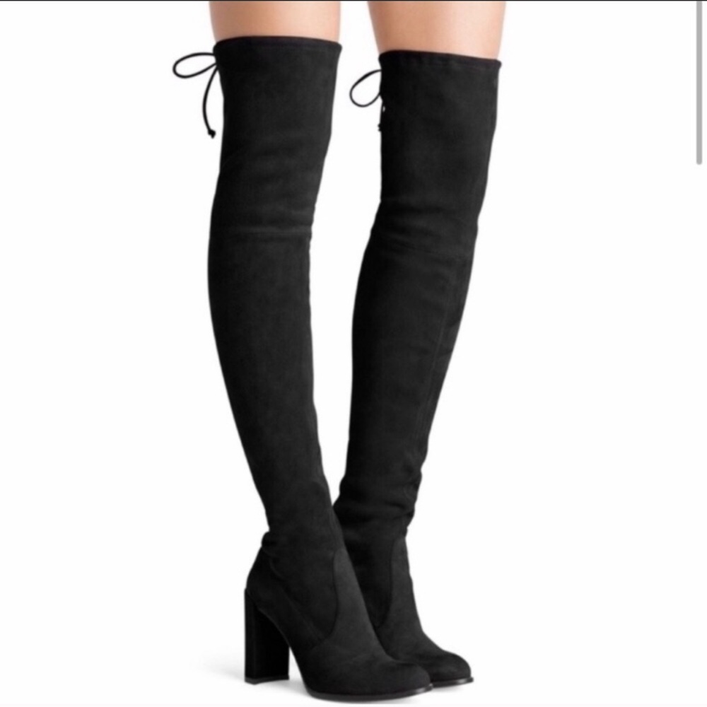 Stuart Weitzman Hiline Over-The-Knee black suede boots